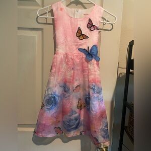 Sunny fashion girls Pink Butterfly and Floral Kids Dress-size 7